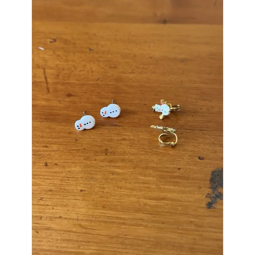 Holiday Earrings Lot Christmas Fall Santa Snowman Candy Corn Leaf Jewelry Bundle
